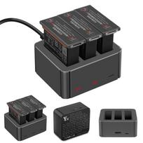 3 viename Multi Smart Battery Charger Hub Baterijos įkraunamos DJI OSMO Action