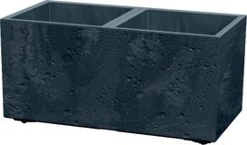 Plastikinis vazonas SIERRA, kvadratinis, su ratukais, antracito sp., 29 x 58 x 29 cm