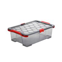 Plastikinė daiktadėžė su dangčiu ROTHO EVO TOTAL, skaidrios pilkos sp., 30 l