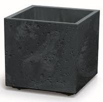 Plastikinis vazonas SIERRA, kvadratinis, su ratukais, antracito sp., 39 x 39 x 37 cm
