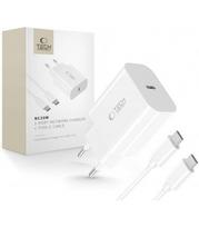 Baltas pakrovėjas PD20W + USB-C - USB-C 100cm laidas "Tech-Protect NC20W 1-Port"