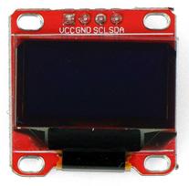 Openplatform OLED ekranas, mėlyna grafika, 0.96” 128x64px I2C - raudonas