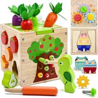 AiTuiTui medinis veiklos kubas – Montessori edukacinis žaislas vaikams