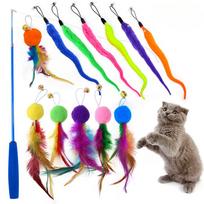 Gyvūnų reikmenys Meškerė Katės žaislas Rinkinys Ištraukiamas Atsarginės galvutės rinkinys Set of 13