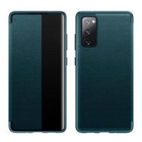 Skirtas „Samsung Galaxy S20 FE“ šoninio lango vaizdo smūgiams atsparus horizontalus atverčiamas odinis dėklas(Violetinė) For Samsung Galaxy S20 FE žalia