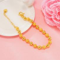 Elegant Frosted 24K Gold-Plated Couple Bracelets - Durable, Non-Fading, Unisex Design