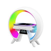 VAORLO 15W Wireless Charger + Wireless 5.3 Speaker + RGB Light + Time Alcok 4 IN 1 For iphone 15 15pro 15promax balta