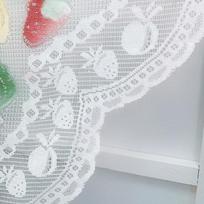 Nordic White Lace Kavos užuolaidos: Virtuvės pertvara, durys, erkeris, spintelių dekoras Fruit wave; 140*90