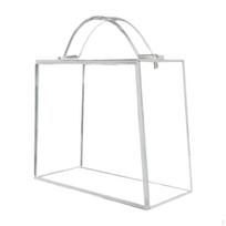 Gėlių dėžutės vitrina Skaidri akrilinė Daugkartinė Elegantiška rankinė Moderni laikymo krepšys moterims 19x15x16cm