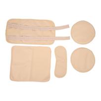4pcs Castor Oil Packs Set Prevent Leakage Adjust Strap Reusable Castor Oil Wrap for Neck Waist chaki