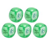 5Pcs Mahjong Wind Direction Dice East South West North Sphere Entertainment Game Dice Transparent žalia