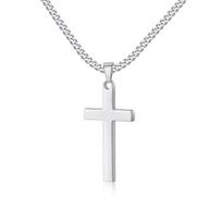 Stainless Steel Glossy Cross Pendant Hip Hop Titanium Steel Necklace Men'S And Women'S Versatile Minimalist Accessories sidabras