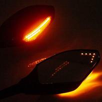 Lenktynių stiliaus motociklų galinio vaizdo veidrodžiai su LED posūkio signalais, tinka CBR 600 F3 F4 F4i juoda
