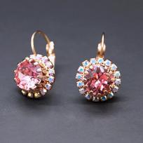 Auskarai moterims DiamondSky „Clarice IX (Light Rose)“ su Swarovski kristalais