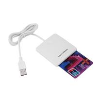 Baltas nešiojamas USB pilno greičio išmanusis lustų skaitytuvas IC mobilioji banko kortelių skaitytuvas