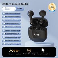 Naujos belaidės Bluetooth ausinės TWS Dvi ausinės Belaidės į ausis Stereo Skaitmeninis ekranas Gyvenimas juoda