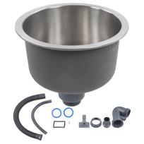 Mini apvalus virtuvės kriauklė nerūdijančio plieno baro apvalus baseinas su nutekėjimo vamzdžio jungtimi 30 cm skersmens