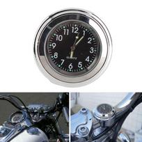 22?25 mm Universalus Motociklo Vairo Laikrodis Metalinis Laikiklis Rankenos Rankena Vairo Ciferblato Laikrodis (Juodas ciferblatas) juoda