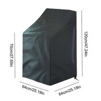 Kiemo kėdės užvalkalas 210D Oksfordo audinys vandeniui atsparus lauko kėdės užvalkalas, tinkamas sodui, vejai, giliasėdei 65*65*120/80 juoda