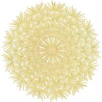 4PCS Round Gold Placemats Elegant Tablemats-Dandelion Flower Shape Placemats Vinyl Place Mats for Kitchen Dining Table Holiday Wedding Decorative 4pcs auksas