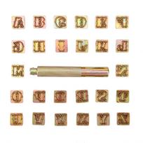 13 mm metalinių štampų rinkinys, vintažinio dizaino, raidės (26 raidės), štampavimo įrankis, amatas juoda