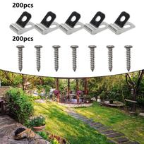 Tvoros vielos spaustukai Žemės ūkio spaustukas Nerūdijantis plienas 304 material: 200 clips + 200 screws