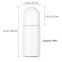 10 vnt. 50 ml plastikiniai rutuliniai buteliukai Dezodoranto buteliukai Tušti daugkartinio naudojimo rutuliniai buteliukai Eteriniams aliejams balta