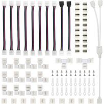 95 vnt. 5050 RGB LED juostos jungčių rinkinys su T formos, L formos juostų jungikliais, LED juostos priedas įvairiaspalvis