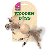 Toy Magic Cat Wooden round Toy 16cm medinis žaislas katėms