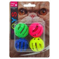 Magic Cat slotted ball with sound 3,75cm 4pcs žaislas katėms