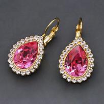 Auskarai moterims DiamondSky „Celestial Drop (Rose)“ su Swarovski kristalais
