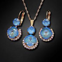 Papuošalų rinkinys moterims DiamondSky "Clarice VI (Ocean DeLite)" su Swarovski kristalais
