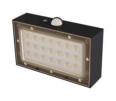 LED Saulės energijos prožektorius su judesio jutikliu LED/3,7V 1200mAh 4000K IP65 juoda
