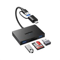 Ugreen Atminties kortelių Micro SD, SD skaitytuvas USB 3.0/USB-C OTG su 2xUSB-A prievadais