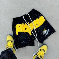 Y2K Harajuku Vyriški šortai Kalnų krištolas raidėmis margintos medvilninės sportinės kelnės Mados NAUJOS Hiphopo krepšinio gatvės apranga Laisvi laisvalaikio šortai S