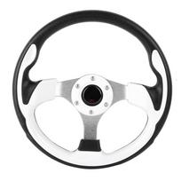 13 colių 320 mm universalus PU odos automobilio sportinis lenktyninis driftas vairas Baltas