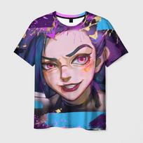 Cartoon Anime Arcane League Jinx Graphic 3D Printed t-shirt Men Women Short Sleeve O-Neck Tee Shirt Casual Harajuku Top Clothing S gray