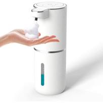 Automatinis muilo dozatorius bekontaktis putojantis muilo dozatorius 380 ml USB įkraunamas elektrinis 4 lygių reguliuojamas putplasčio muilo dozatorius balta