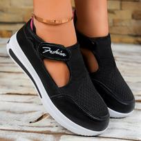 Batai Moteriški Pavasariniai Didelio dydžio Kasdieniai Crocs Platforminiai Kulnai Pleištukai Tinklelio Batai Velcro Tinklelio Viršus Moteriški Batai 36 juoda