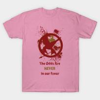 T Shirt Women Hunger Games Odds Harajuku Print Kawaii Tshirt Summer Short Sleeve Female T-Shirt Top Tee S rožinė