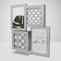 Rėmelis KNOR 3D 2x10x15+2x10x10 Silver|plexi|28x32cm
