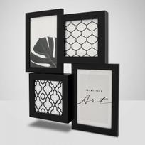 Rėmelis KNOR 3D 2x10x15+2x10x10 Black matinis|plexi|28x32cm