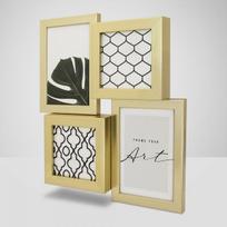 Rėmelis KNOR 3D 2x10x15+2x10x10 auksinis|plexi|28x32cm