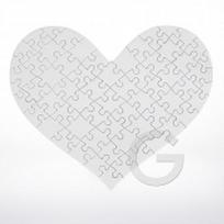 Puzzle - širdies formos 64 dal 190x280mm. (5vnt.) ARG| 817106