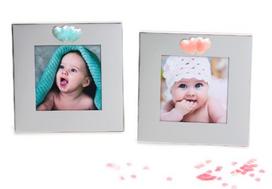 Rėmelis KPH 1331 Baby heart 7.5x7.5cm|metalinis|turkio spal.