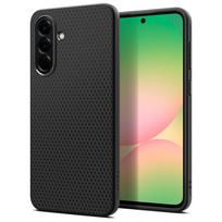 Juodas originalios tekstūros dėklas "Spigen Liquid Air" telefonui Samsung Galaxy A56 5G