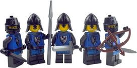 Lego® riterių mini figūrėlės - 5 Falcon Knights Battle Pack - Falcon Knights Black - idealus Lego® viduramžių priedas