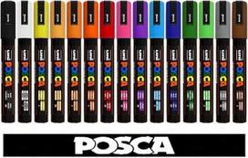 Uni Posca Uni-Ball markeris, Uni PC-5M tempera, 15 spalvų profesionalus rinkinys