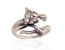 Sidabrinis žiedas „Leopardas“, Sidabras 925°, oksiduotas, dydis 18