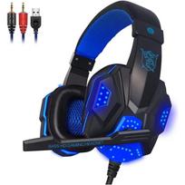 Plextone PC780 žaidimų ausinės su mikrofonu 3,5 mm LED apšvietimas Ausinės Erdvinis Stereo Bosas HD Ausinės žaidėjams PC, Xbox Series X/S, PS5, PS4, VR Package size:20*19.5*9cm juoda/mėlyna